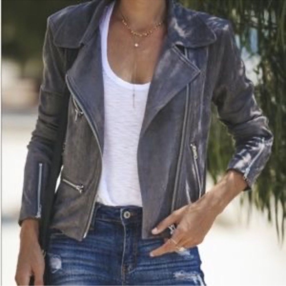 VICI Faux Suede Gray Moto Jacket - Picture 9 of 11
